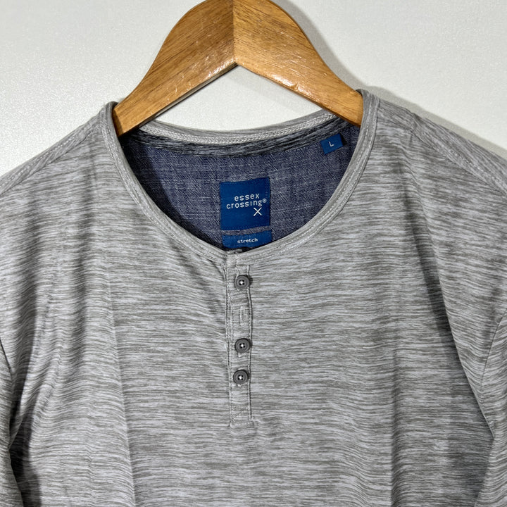 ESSEX CROSING HENLEY COLLAR COTTON TSHIRT