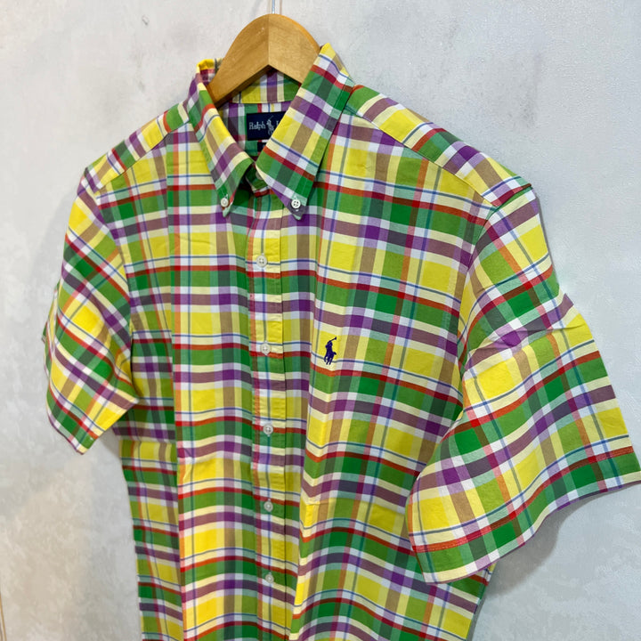 RALPH LAUREN POLO BUTTON DOWN HALF SLEEVES OXFORD COTTON SHIRT