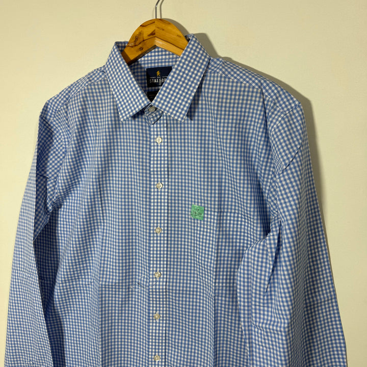 STAFFORD TRAVEL COTTON CHECKERED SHIRT BRAND NEW