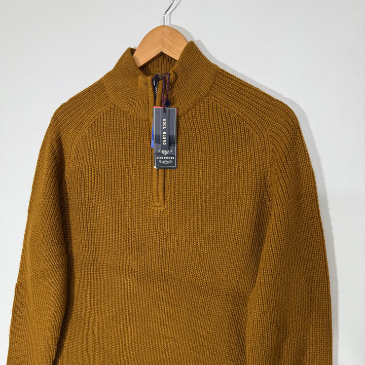 KENSINGTON ACRYLIC WOOL  HALF ZIP KNITWEAR COTTON SWEATER BRAND NEW