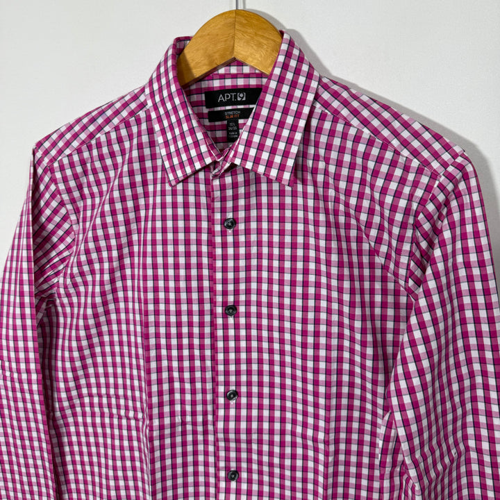 APT.9 COTTON CHECKERED SHIRT WITH STRETCH