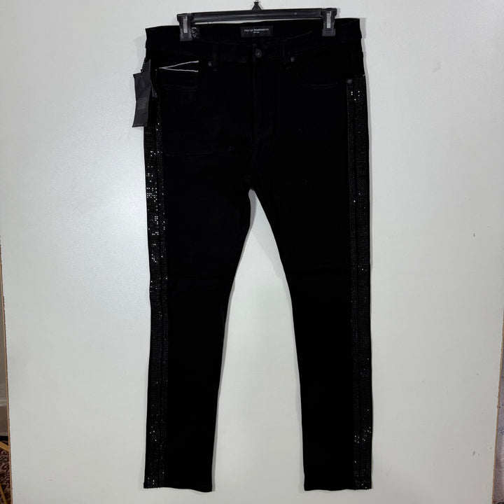 CULT OF INDIVIDUALITY SKINNY FIT DENIM PANT BRAND NEW BLACK COLOUR WITH STRETCH