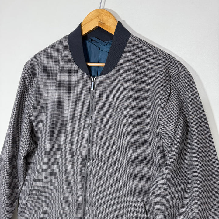 TAYLOR & WRIGHT BEN COLLAR CHACKERED BOMBER JACKET