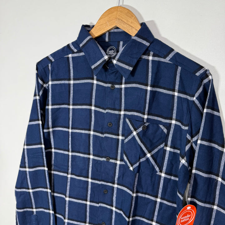 WONDER NATION FLANNEL COTTON CHECKERED SHIRT BRAND NEW