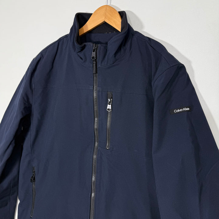 CALVIN KLEIN SOFT SHELL WINDBREAKER JACKET INNER FLEECE BLUE COLOUR