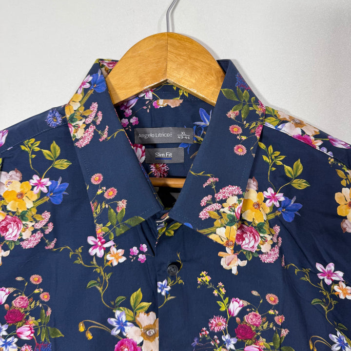 ANGELO LITRICO PRINTED CASUAL COTTON SHIRT