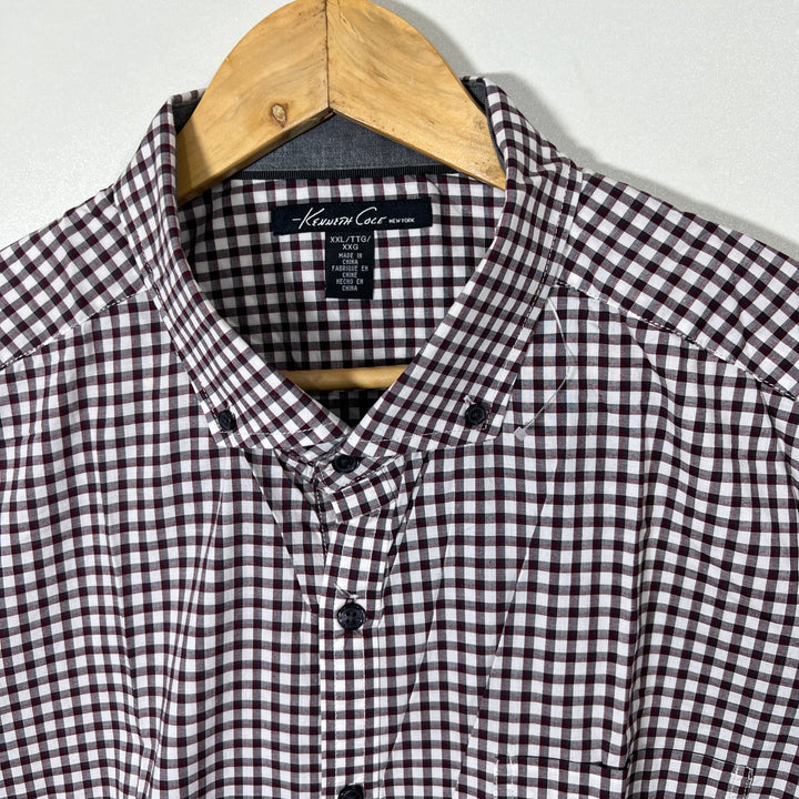KENNETH COLE NEW YORK BUTTON DOWN CHECKERED SHIRT