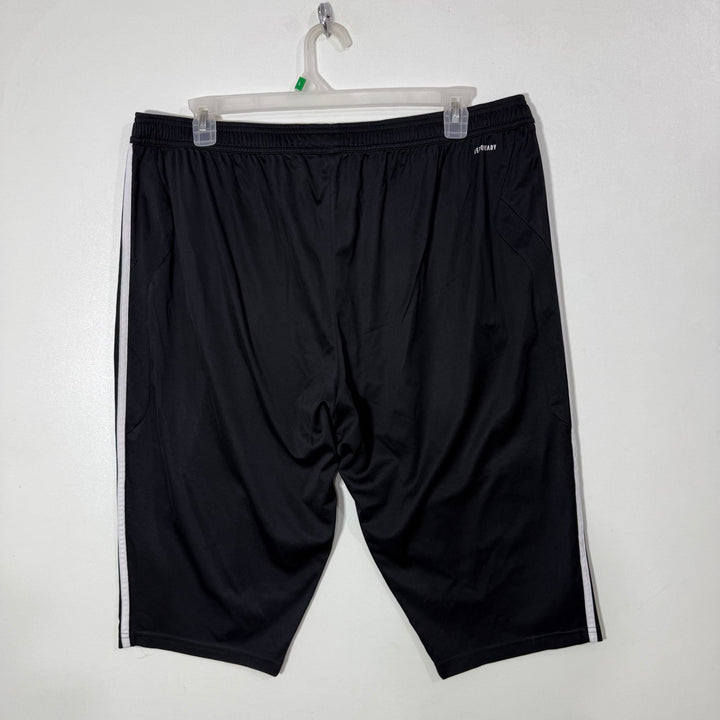ADIDAS AEROREADY THREE QUARTER SPORT SHORT WITH SIDE ZIP POCKETS BLACK COLOUR