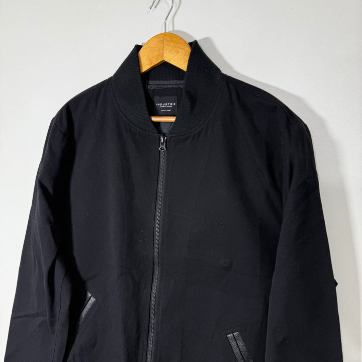 INDUSTRIE BEN COLLAR BOMBER JACKET BLACK COLOUR