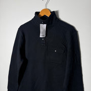 GOOD FELLOW &CO 3 BUTTON FLEECE PULLOVER BRAND NEW BLACK COLOUR