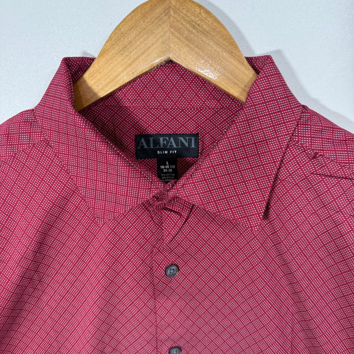 ALFANI SLIM FIT PRINTED COTTON SHIRT