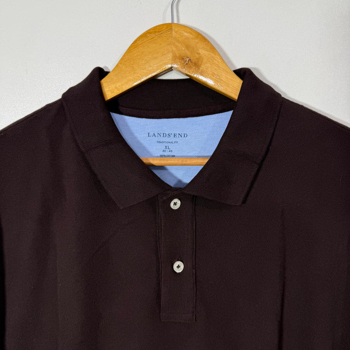 LANDS END COTTON POLO TSHIRT BRAND NEW BROWN COLOUR
