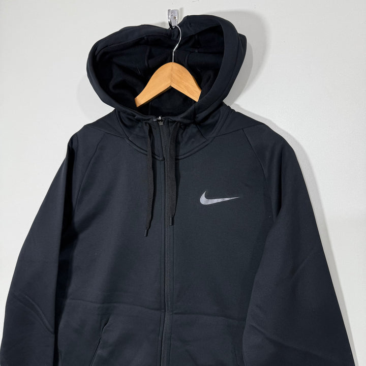 NIKE DRI FIT SPORT JACKET INNER FLEECE WITH HOOD BLACK COLOUR