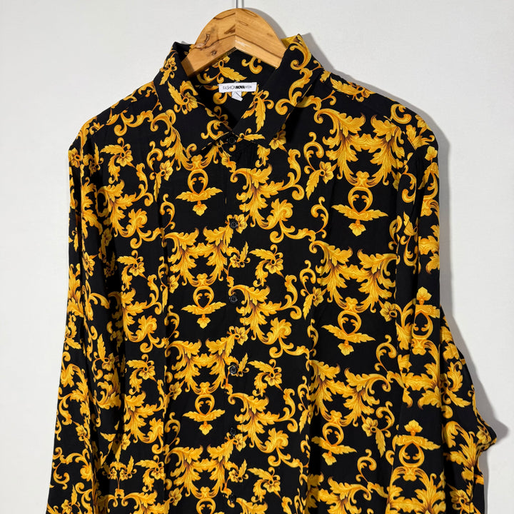 FASION NOVA MEN PRINTED LONG SLEEVES HAWAI SHIRT