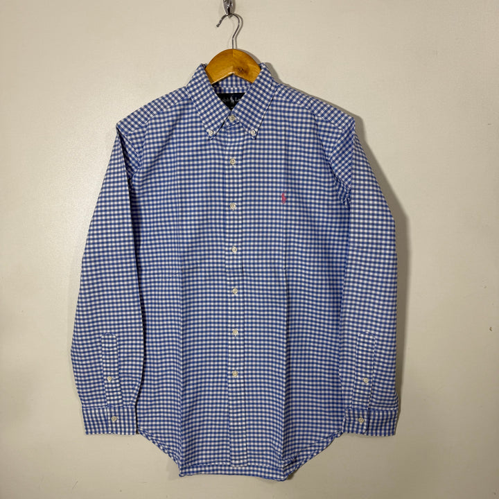 RALPH LAUREN POLO CLASSIC FIT BUTTON DOWN OXFORD COTTON CHECKERED SHIRT