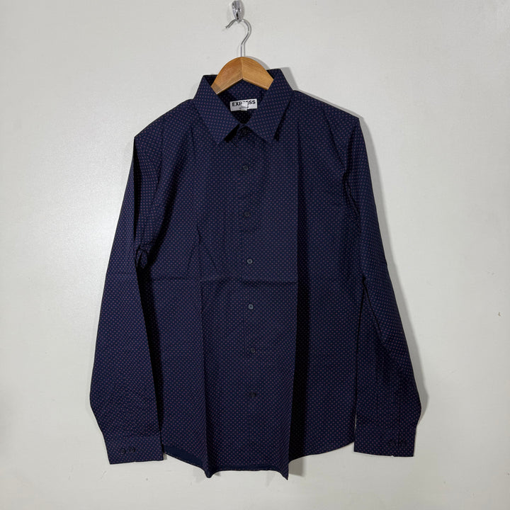 EXPRESS EXTRA SLIM FIT PRINTED COTTON SHIRT