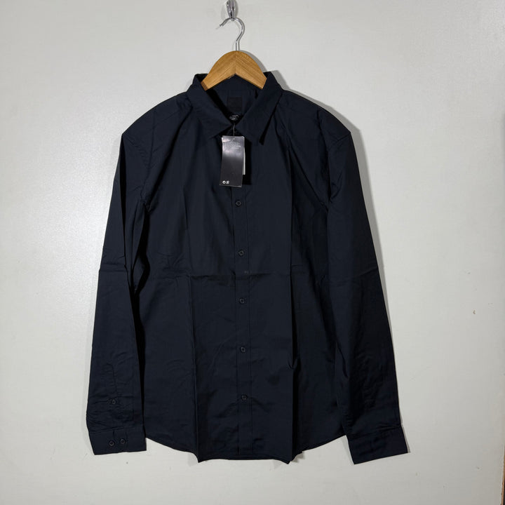 H&M SLIM FIT COTTON SHIRT BRAND NEW BLACK COLOUR