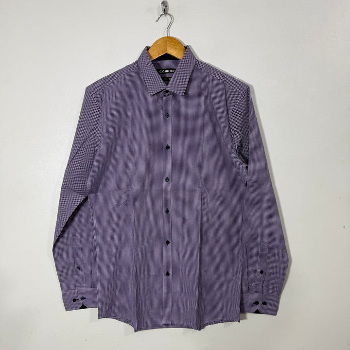 CONNOR SLIM FIT COTTON CHECKERED SHIRT