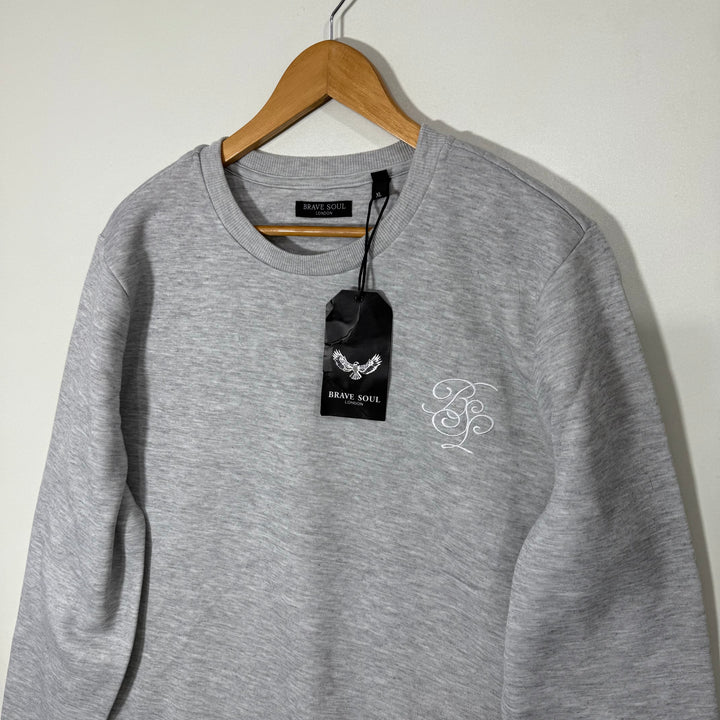 BRAVE SOUL LONDON SWEATSHIRT BRAND NEW GREY COLOUR