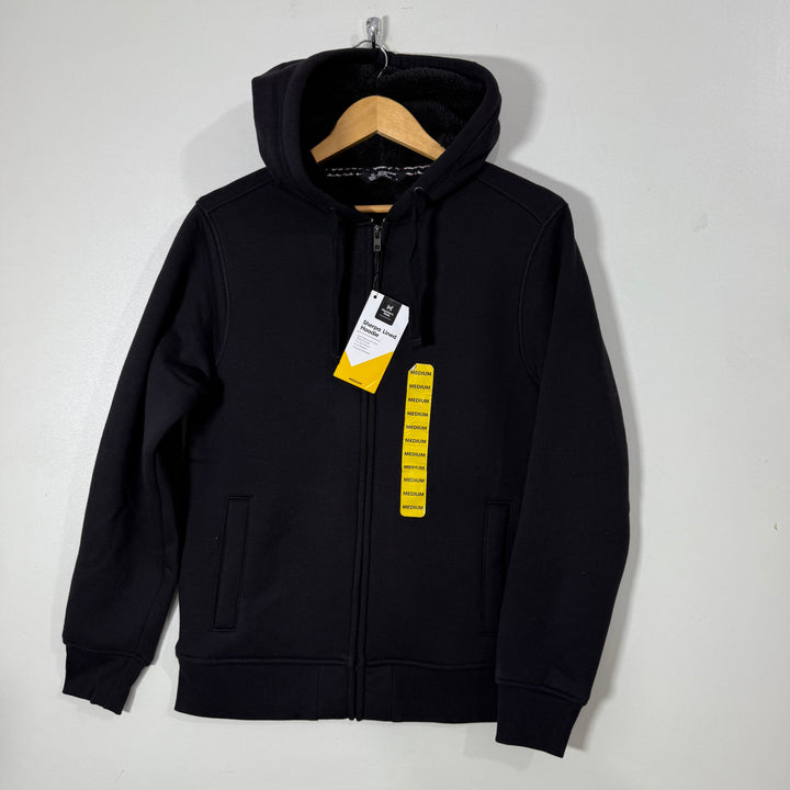 MEMBERS MARKS SWEAT JACKET BRAND NEW WITH HOOD INNER SHERPA LINNED BLACK COLOUR