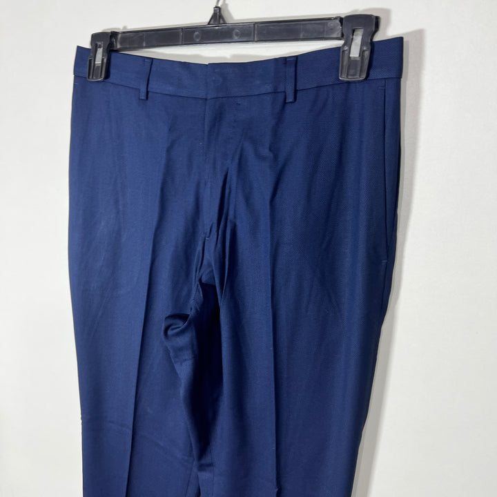 ZARA SLIM FIT TEXTURED DRESS PANT WITHOUT STRETCH BLUE COLOUR