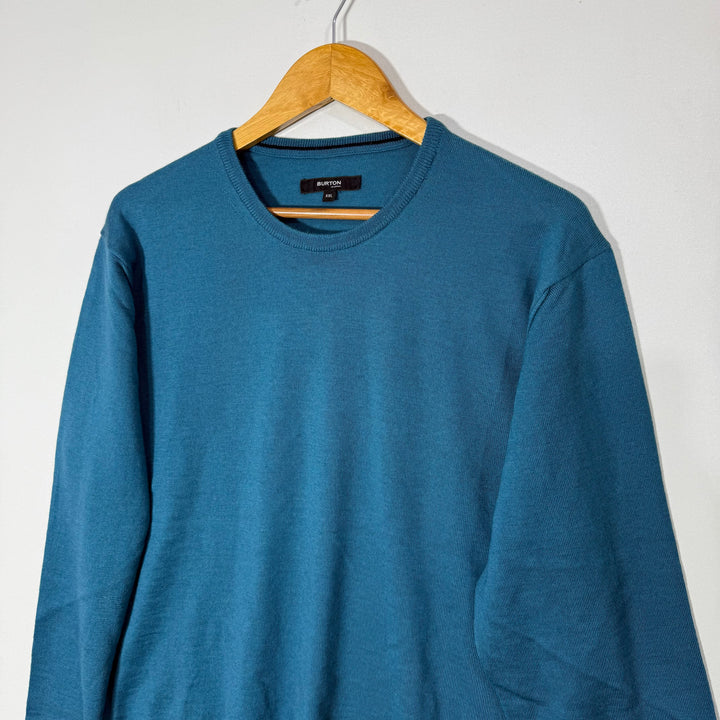 BURTON EXTRA FINE MERINO WOOL SWEATER GREEN COLOUR