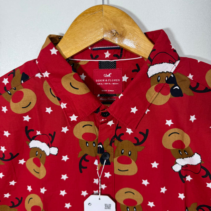 DENIM & FLOWER HALF SLEEVES SHIRT BRAND NEW