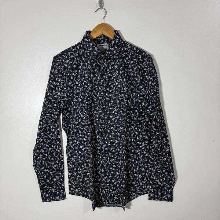 EXPRESS SLIM FIT PRINTED CASUAL COTTON SHIRT