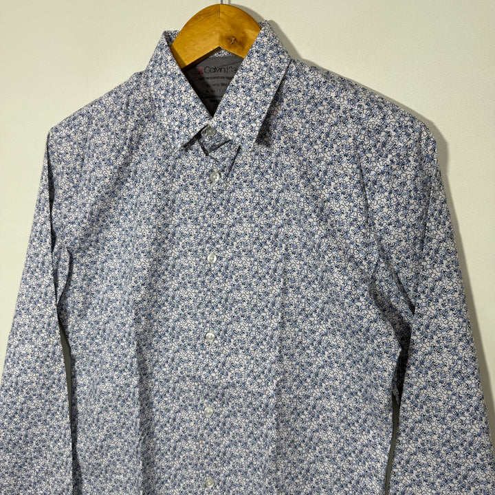 CALVIN KLEIN SLIM FIT PRINTED COTTON SHIRT WITH STRETCH