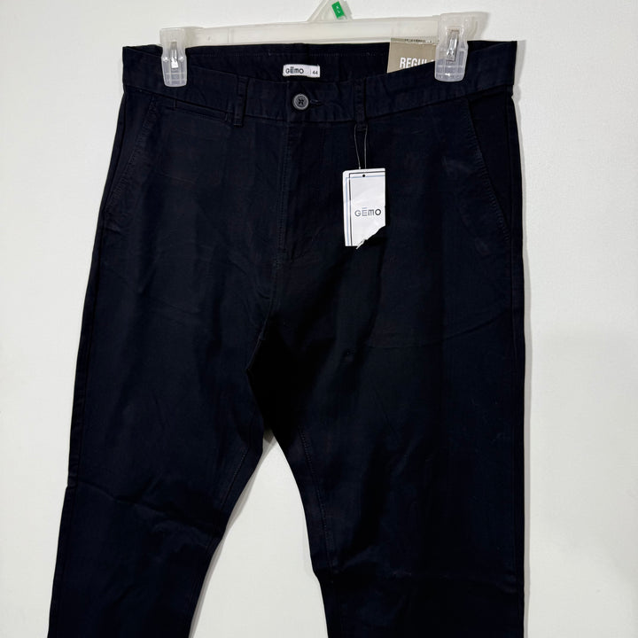 GEMO STRAIGHT FIT COTTON CHINO PANT BRAND NEW BLACK COLOUR WITH STRETCH