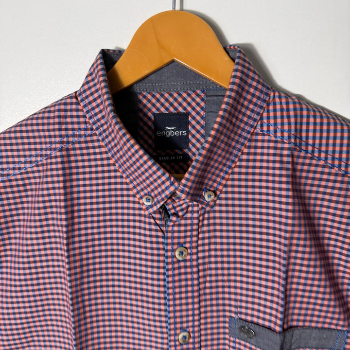 ENGLDBERS BUTTON DOWN HALF SLEEVES COTTON SHIRT