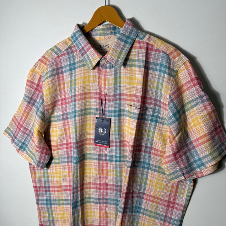 CHAPS LINEN RAYON HALF SLEEVES SHIRT BRAND NEW