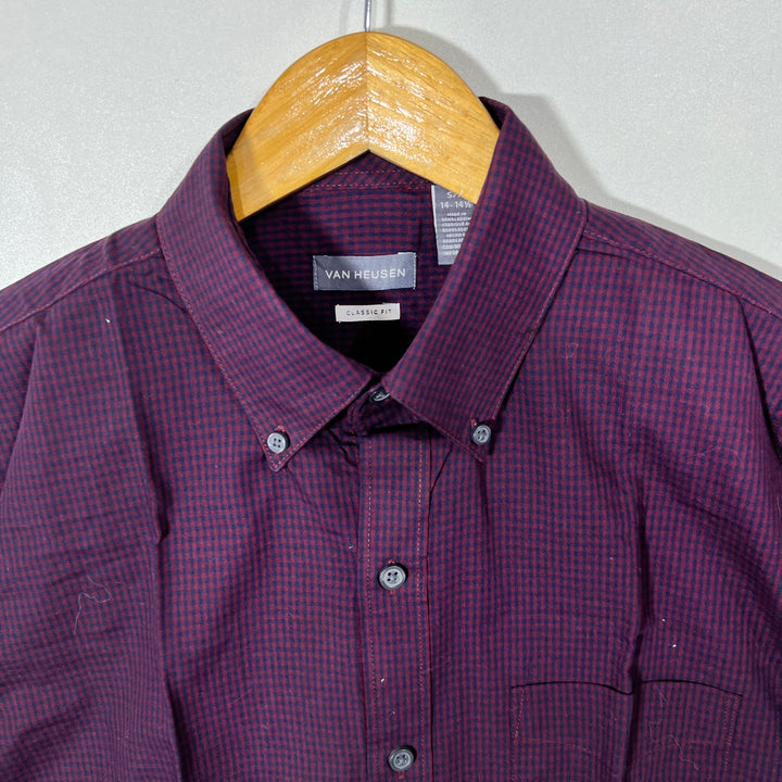 VAN HEUSEN CLASSIC FIT BUTTON DOWN CHECKERED SHIRT