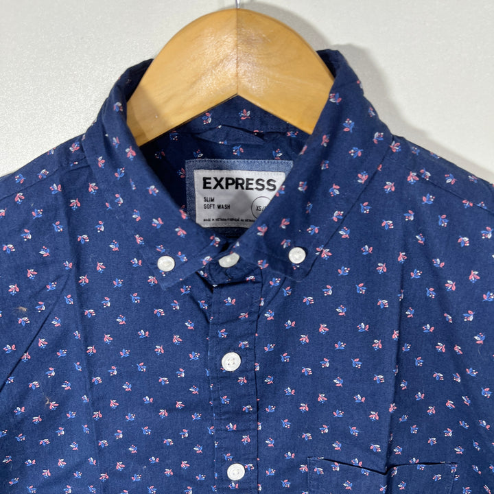 EXPRESS SLIM FIT BUTTON DOWN CASUAL COTTON SHIRT