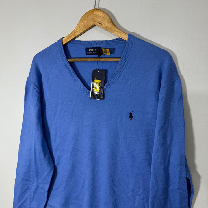 RALPH LAUREN POLO V NECK COTTON SWEATER BRAND NEW