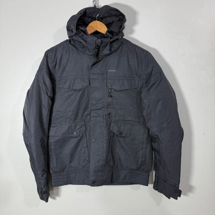 DECATHLON PUFFER JACKET WITH DETACHABLE HOOD GREY COLOUR