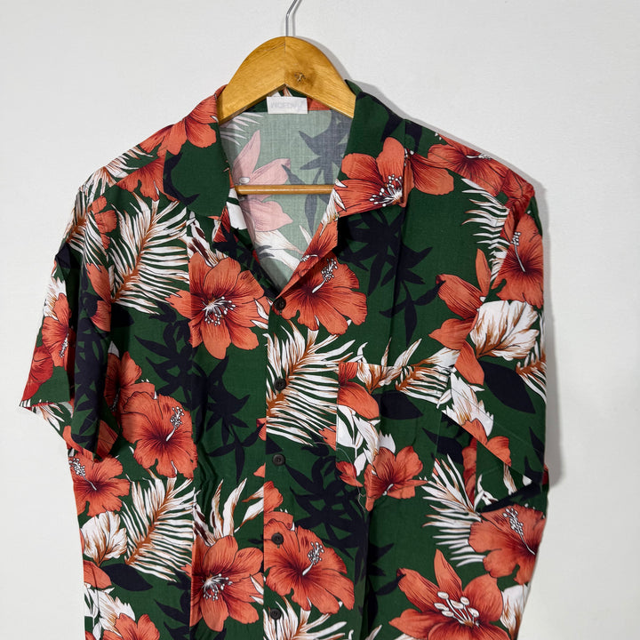 MCEDAR CUBAN COLLAR HALF SLEEVES HAWAI SHIRT