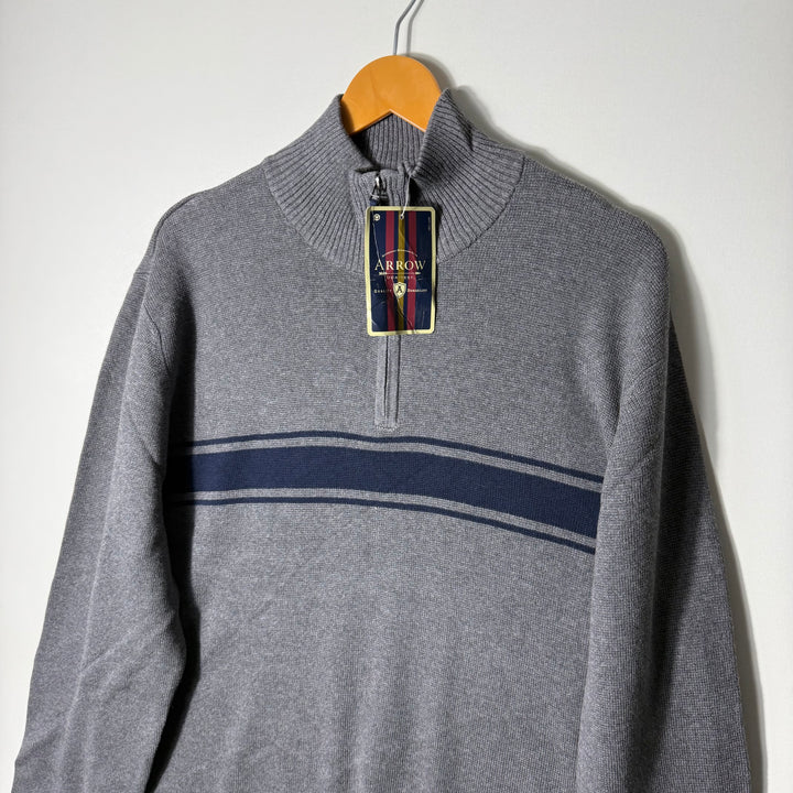 ARROW HALF ZIP COTTON SWEATER BRAND NEW GREY COLOUR