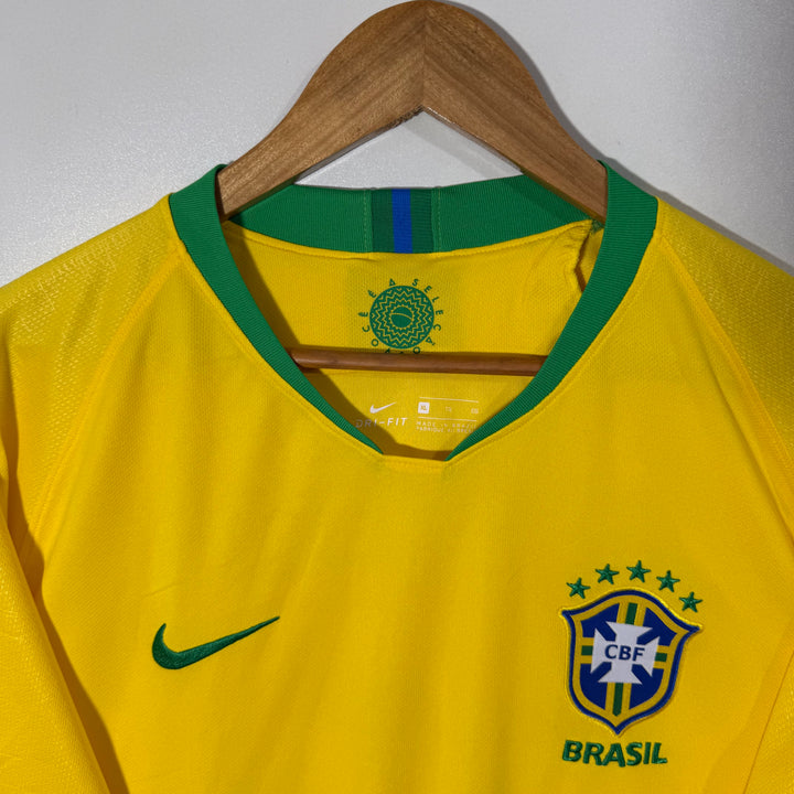 NIKE DRI FIT V NECK BRASIL FOOTBALL SPORT TSHIRT