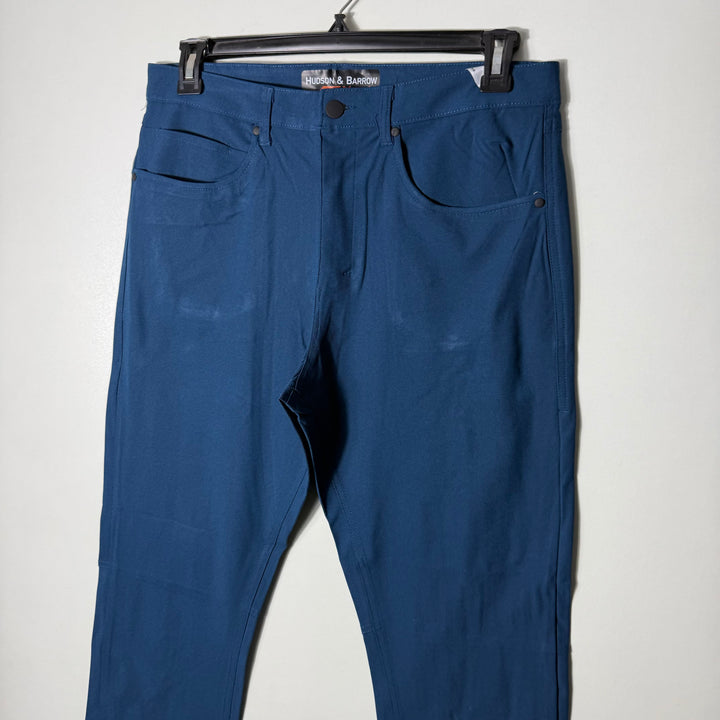 HUDSON SLIM FIT PERFORMANCE TECH PANT BLUE COLOUR WITH STRETCH