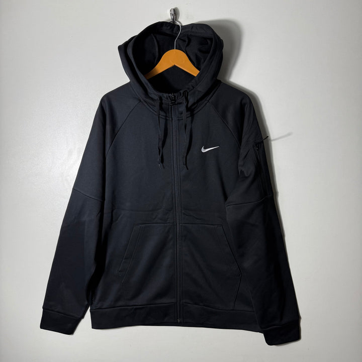 NIKE THERMA FIT SPORT JACKET INNER FLEECE WITH HOOD BLACK COLOUR