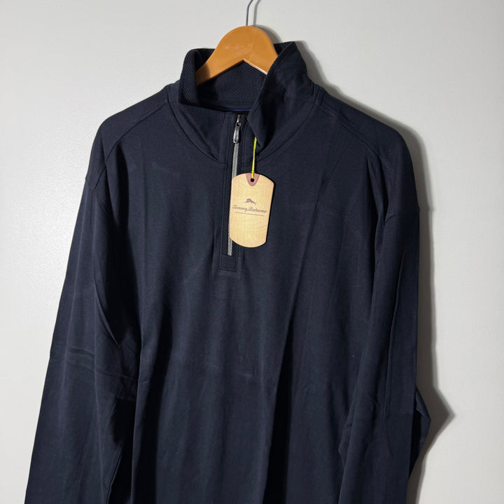 TOMMY BAHAMA SOFT TOUCH PIMA COTTON MODAL HALF ZIP PULLOVER BRAND NEW BLACK COLOUR