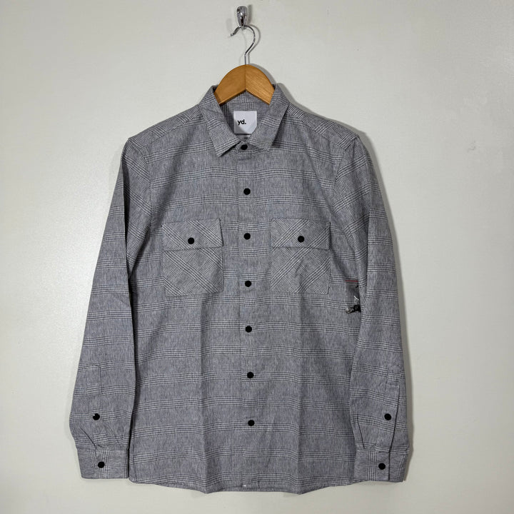 YD DOUBLE POCKETS CHECKERED FLANNEL COTTON SHIRT
