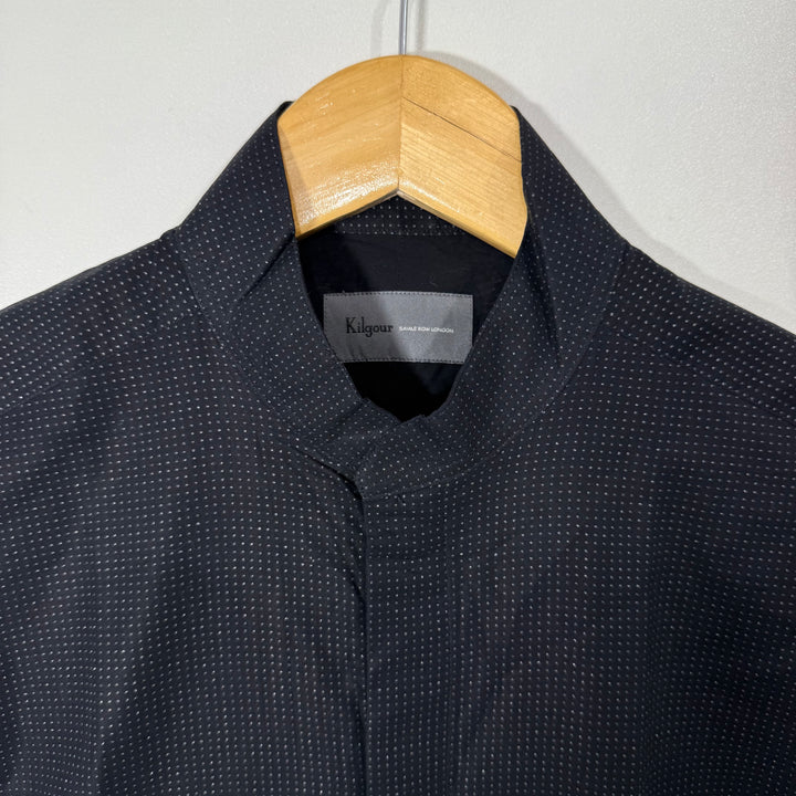 KILGOUR BEN COLLAR COTTON SHIRT BRAND NEW BLACK COLOUR