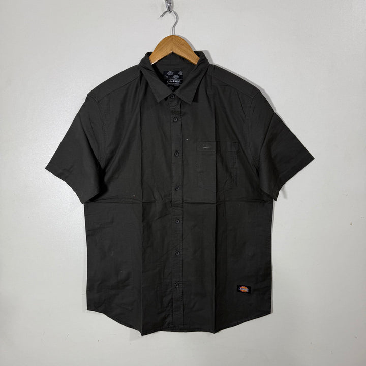 DICKIES HALF SLEEVES OXFORD COTTON SHIRT DARK GREEN COLOUR