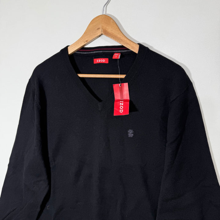 IZOD V NECK COTTON SWEATER BRAND NEW BLACK COLOUR