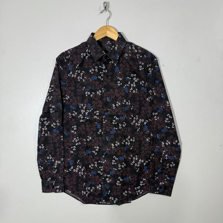 H&M PRINTED CASUAL COTTON SHIRT WITH STRETCH