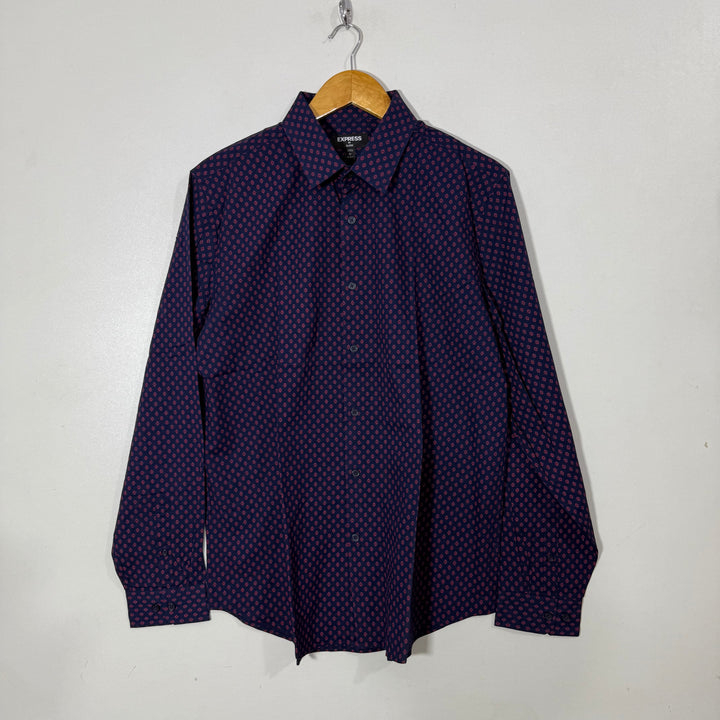 EXPRESS CLASSIC FIT PRINTED COTTON SHIRT
