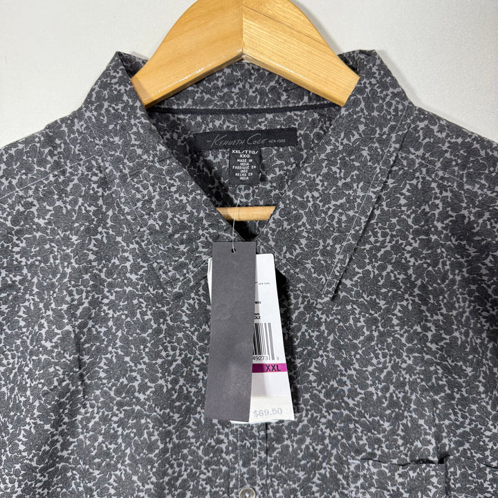 KENNETH COLE PRINTED CASUAL COTTON SHIRT BRAND NEW