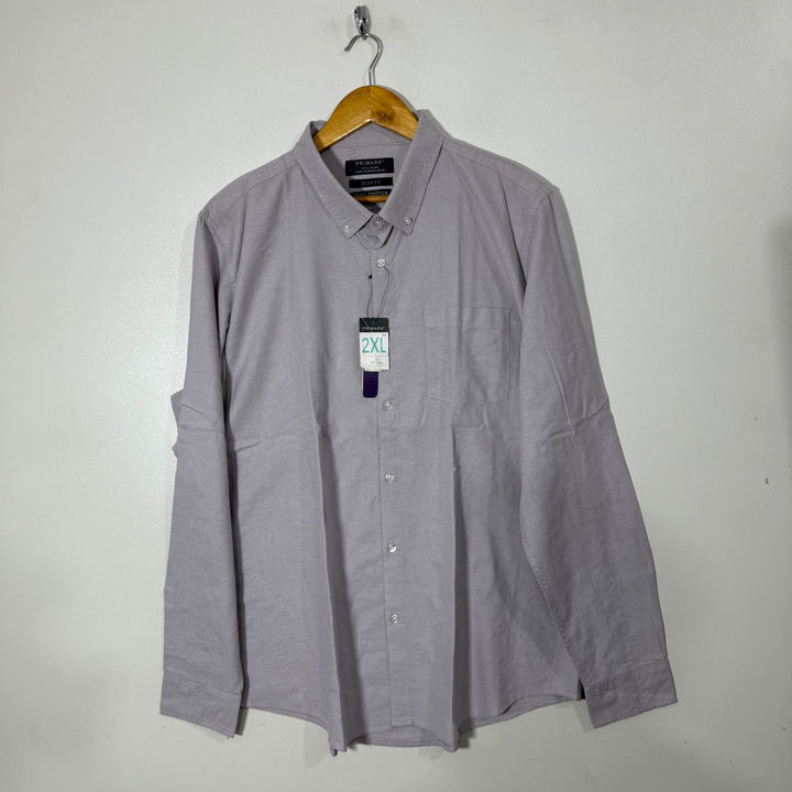 PRIMARK BUTTON DOWN OXFORD COTTON SHIRT BRAND NEW GREY COLOUR